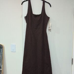 a new day Sleeveless Brown Midi Dress